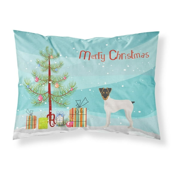 Japanese Terrier Christmas Tree Fabric Standard Pillowcase