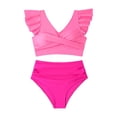 thumbnail image 3 of MSJUHEG Swim Suits for Women 2025,Boho Swimsuits for Women,High Waisted Bikini Sets,Ruffle Swimsuits for Women,One Shoulder Swimsuits for Women,High Waisted Swimsuits for Women, Hot Pink M, 3 of 7