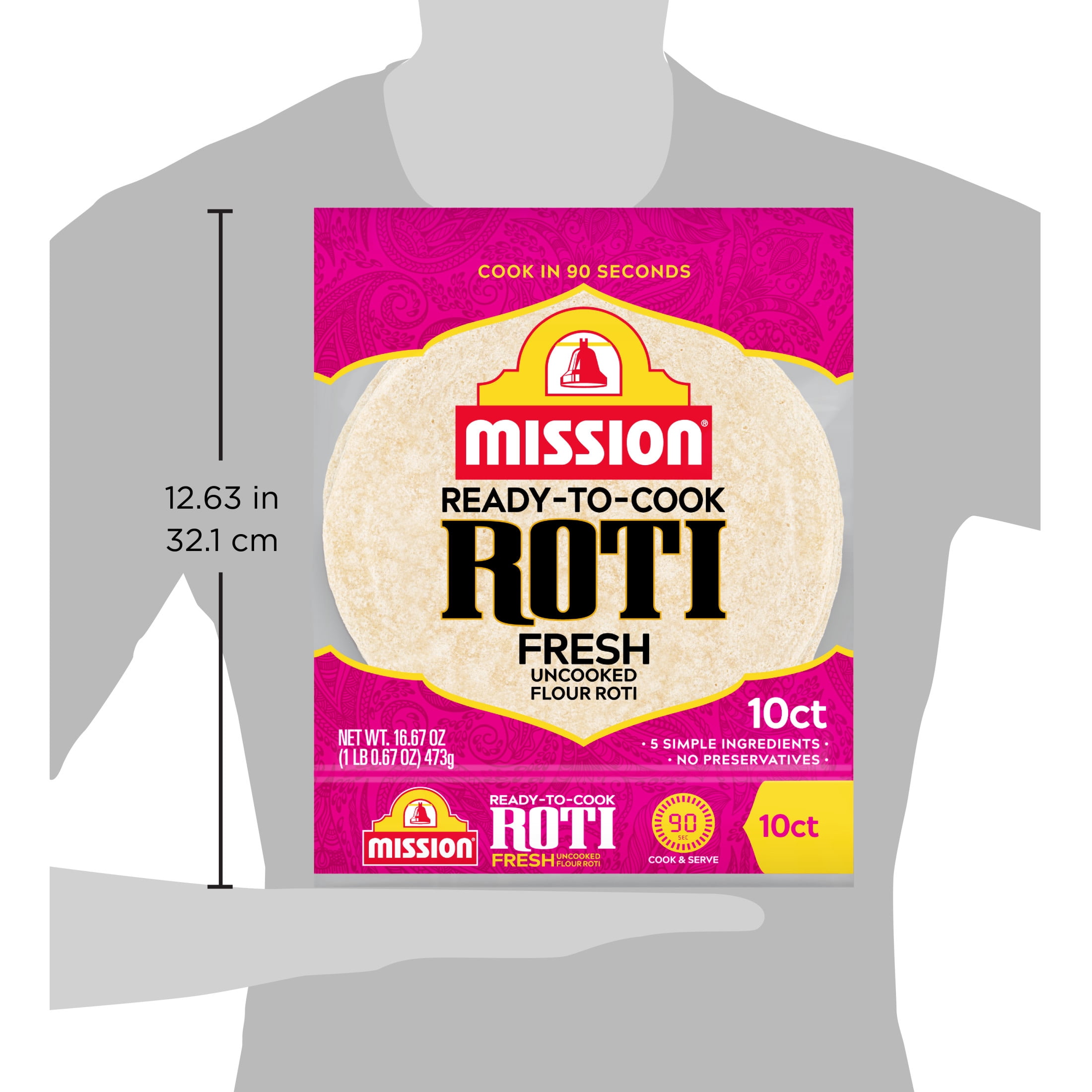 Mission Ready-To-Cook Roti, 10 Count