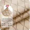 thumbnail image 4 of 100% Waterproof Dining Room Chair Covers Set of 4, Super Fit Stretch Jacquard Parson Chairs Slipcovers Removable Washable Chair Seat Protectors for Home, Kitchen, Banquet (Beige), 4 of 7