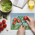 thumbnail image 4 of Nature Cutting Board, Cartoon Landscape Forest Garden Cherry Tree and Colorful Spring Flowers Butterflies, Decorative Tempered Glass Cutting and Serving Board, Small Size, Multicolor, by Ambesonne, 4 of 5