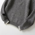 thumbnail image 5 of Povozer Boys and Toddlers' Quarter-Zip Cable-Knit Relaxed-Fit Sweater(Gray,5-6 Years), 5 of 6