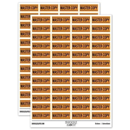 Master Copy Document Sticker Set - Orange - Gloss Finish - 1.25 Mini