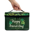 thumbnail image 3 of HELLHERO Happy St Patrick's Day Travel Makeup Cosmetic Case Organizer Portable Cosmetic Bag Case Large Capacity Polyester With Brush Storage Door Room Essentials Travel Organizer, 3 of 6