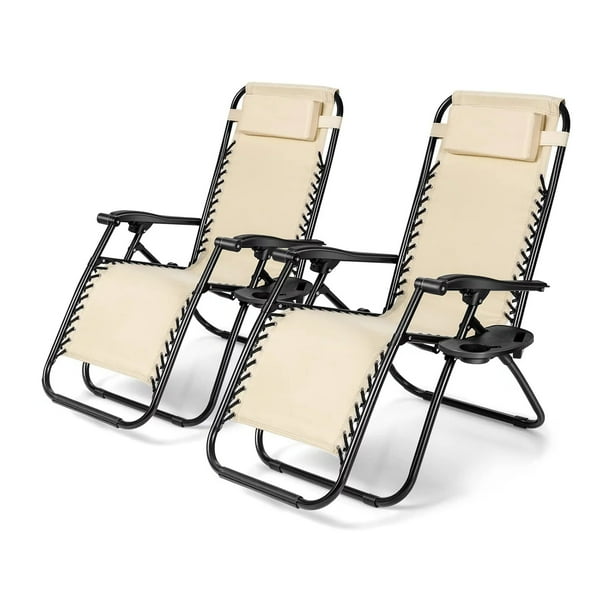 Set of 2 Adjustable Reclining Patio Chairs