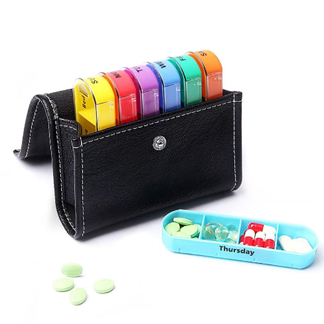Pill Organizer Set Weekly Portable Waterproof Pill Storage Box Pill Holder Case