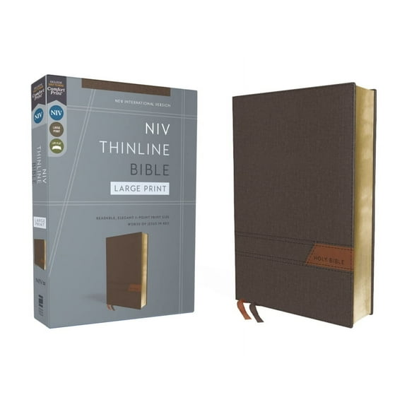 Niv, Thinline Bible, Large Print, Cloth Flexcover, Gray, Red Letter, Comfort Print, (Paperback)