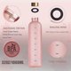 thumbnail image 5 of 1L Water Bottle with Time Marker 32 OZ Motivational Reusable Fitness Sports Leakproof Frosted Plasti, 5 of 5