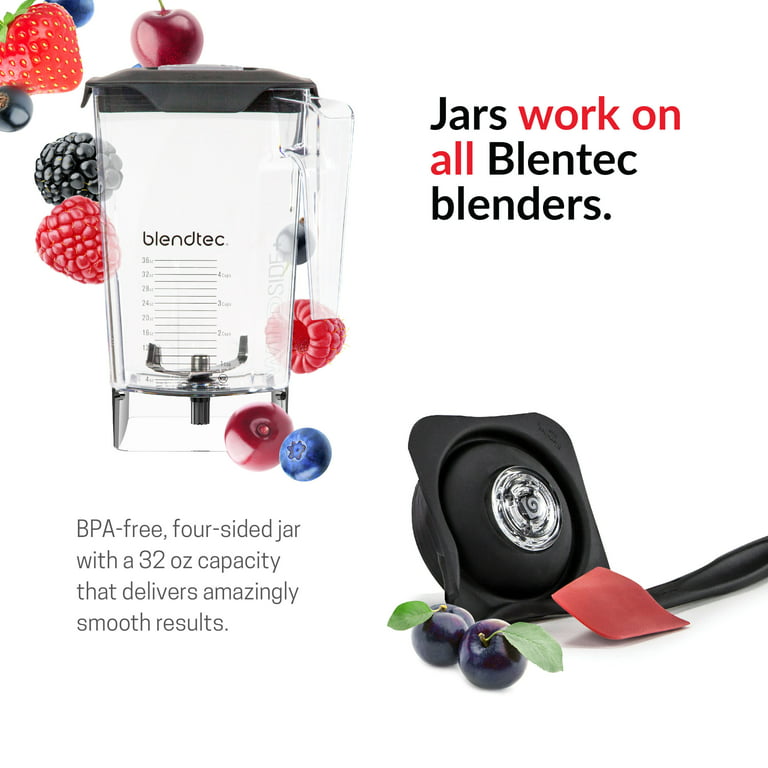 Blendtec 90 oz WildSide Jar, Commercial Grade - Five-Sided Replacement  Blender Jar - Compatible with Blendtec Blenders - 36 oz Blending Capacity -  Red