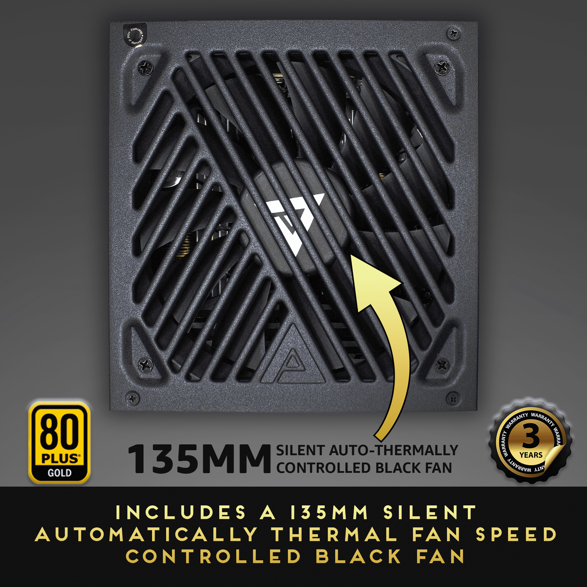 Apevia ATX-GX1000W PCIe 5.0 & ATX 3.0 Ready Galaxy 1000W 80+ Gold Certified, Gen 5 12VHPWR Connector, Active PFC ATX Semi-Modular Gaming Power Supply