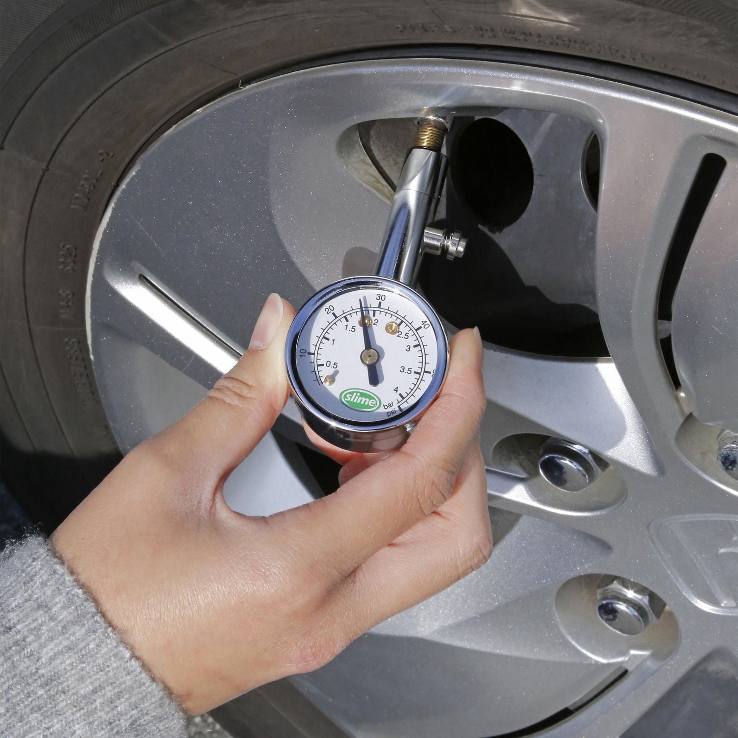 Slime 5-60 PSI Dial Tire Pressure Gauge, 5-60 PSI