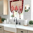 thumbnail image 5 of Christmas Tie Up Curtains 45 Inches Long, Kitchen Window Curtains Over Sink, Gnomes Poinsettia Wooden Grain Red Black Plaid Small Window Curtains Shade Balloon Curtains Valances for Bedroom 34"x45", 5 of 8