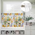 thumbnail image 5 of Kitchen Window Curtains Valance and Tier Set, Spring Flowers Gnomes Rod Pocket Tier Curtain Valance Set, Dwarfs Floral on Wood Board Light Filtering Cafe Curtains for Bedroom Living Room, 5 of 9