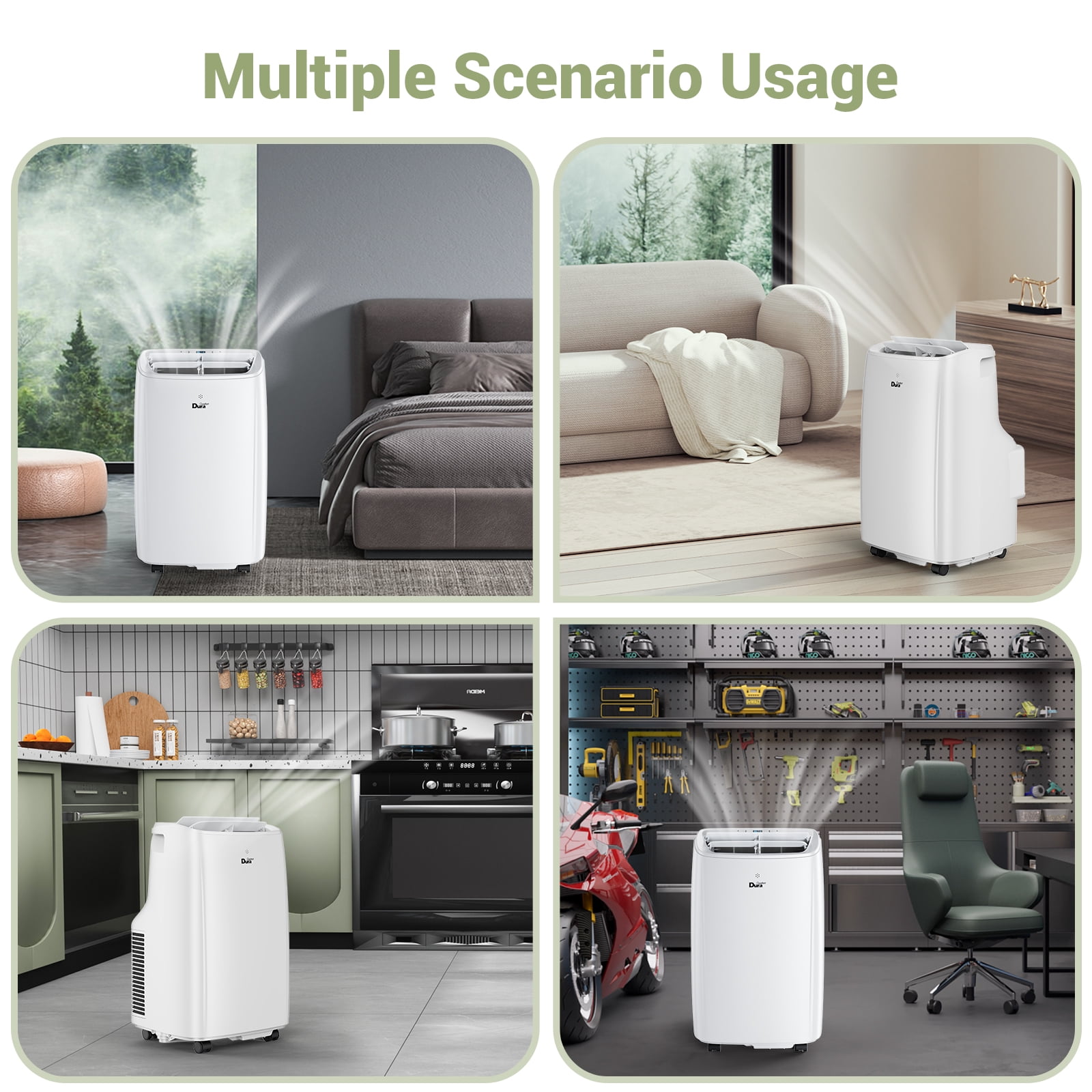 DuraComfort Portable Air Conditioner 10000BTU with Dehumidifier,  Fan, Cool, for room ups to 300Sq.Ft, 6300BTU SACC