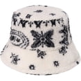 thumbnail image 6 of CoCopeaunts Black Bucket Hat for Women Outdoor Foldable Fisherman Hat for Men Lambs Wool Cute Girls Casual Winter Warm Basin Hat, 6 of 8
