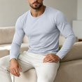 thumbnail image 7 of LEKWK Mens T Shirt Soft Basic Long Sleeve Crewneck Lightweight Shirts Stretch Regular Fit Casual Daily Layering Tee Workout Travel Fall Spring Tops Gray XXL, 7 of 7
