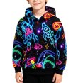thumbnail image 2 of WOYY Boys Long Sleeve Hoodie Kids Astronaut Graphic Pullover Hooded Sweatshirt, Size 3-14, 2 of 6