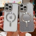 thumbnail image 2 of for iPhone 14 Pro Max Magnetic Glitter Case Compatible with MagSafe,Camera Lens Protector Full Protection Elegant Anti-Scratch Dust-Proof Net Case Cover for iPhone 14 Pro Max Silver, 2 of 15
