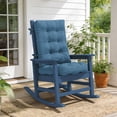 thumbnail image 4 of FUNDAZE Outdoor Chair Cushion, 47"L x 19.9"W 1 Piece Cushion W/ Ties for Indoor Outdoor Rocking Chairs, Dark Blue, 4 of 7
