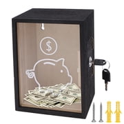 Clear Piggy Bank with Lock, Large Money Saving Jar, Penny Piggy Bank Box Container for Cash Saving, Openable Money Coin Change Bank for Adults Kids Boys Girls