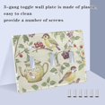thumbnail image 3 of Yayeee Toggle Light Switch Wall Plate 3-Gang 6.37"x4.48" Decorative Outlet Cover, Purple Birds Teapots, 3 of 7