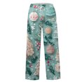 thumbnail image 6 of Women's Fashion Casual Loose Printed Wide-Leg Sports Pants with Christmas Print, Comfortable Home and Outdoor Wear, Elastic Waist with Drawstring for Easy Fit, Sky Blue, 2XL, 6 of 7