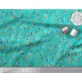 thumbnail image 2 of Soimoi Green Heavy Satin Fabric Floral Love Text Decor Fabric Printed Yard 56 Inch Wide, 2 of 3