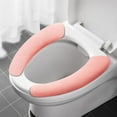 thumbnail image 1 of Funda de cojín de terciopelo suave para asiento de inodoro - Adhesiva, lavable e higiénica para asientos estándar, 1 of 3