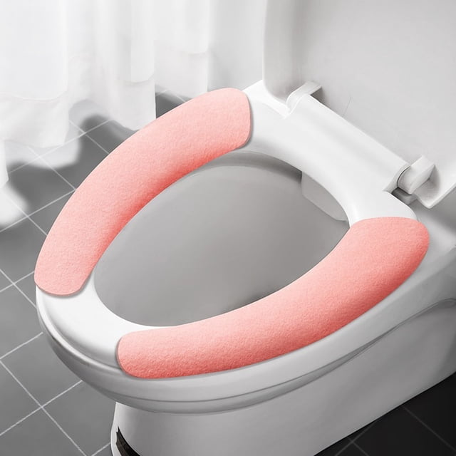 Funda de cojín de terciopelo suave para asiento de inodoro - Adhesiva, lavable e higiénica para asientos estándar