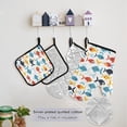 thumbnail image 5 of Cartoon Fishes Swimming 5 Pcs Kitchen Set Heat Resistant Oven Mitts and Non-Slip Pot Holders with Adjustable Cooking Apron, 5 of 6