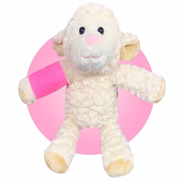 Broken Arm or Leg Gift for Kids - Choose Your Cast Location - 14" Lovable Lamb Stuffed Animal With Custom Cast - Get Well Gifts for Kids