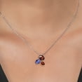 thumbnail image 3 of 925 Silver and 10K Yellow Gold Red Garnet and Blue Iolite Pendant Necklace for Women (2.75 Cttw, Oval Checkerboard 8X6MM, 7X5MM and 6X4MM, Gemstone January Birthstone, with 18 inch Chain), 3 of 4
