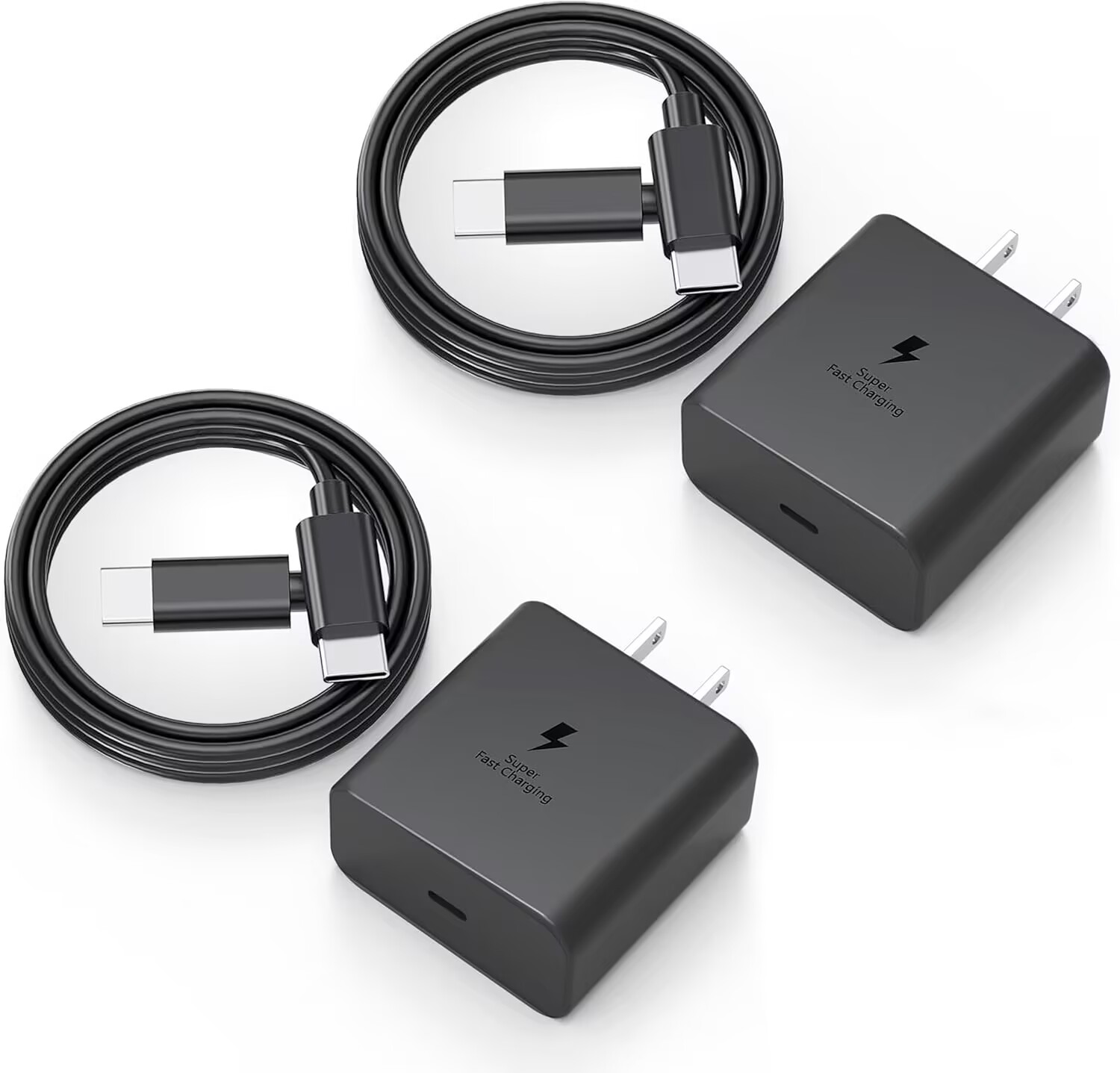 2 Pack 45W USB C Super Fast Charger - for Samsung Galaxy S23/S23+/S22/S22+/S22 Ultra/S21 Ultra/S21/S21 Plus/S20 Ultra/S20/S20+/Note 20/10/S10/S9/S8 Charger(6ft Cable Included)