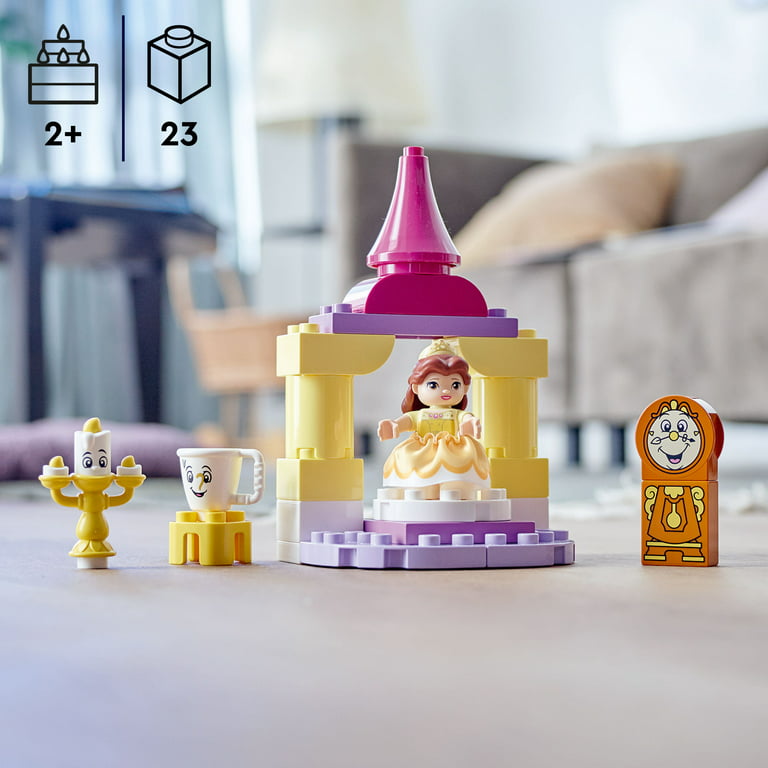 LEGO DUPLO Princess Belle's Ballroom Castle 10960, Beauty and The Beast Building Toy with Princess Belle Mini Doll, Disney Pretend Play Set for Toddlers, Girls and Boys 2 Plus Years Old -
