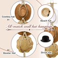 thumbnail image 4 of (Beige, Three Hats Style) Macrame Hat Hanger Hat Holder for Wall, 4 of 5