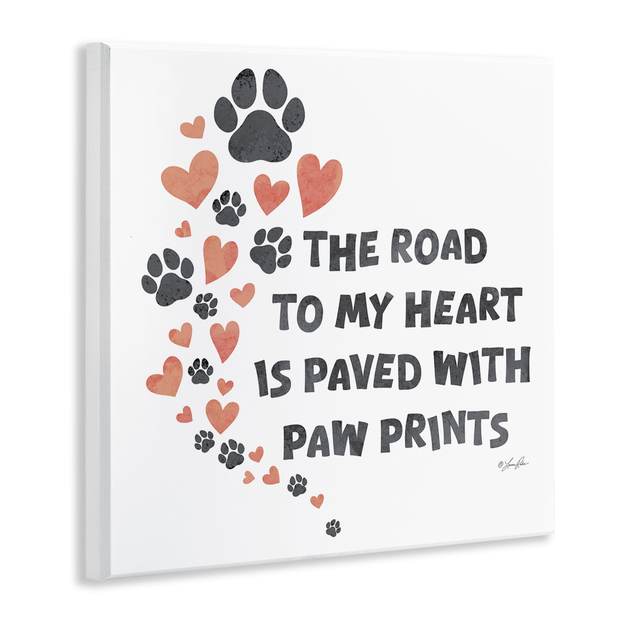 Stupell Industries Road To My Heart Typography Painting Unframed Art Print Wall Art, 12 x 12