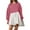 b-Pink, variant on Sweatshirt Dress for Women 2025 Color Block Long Sleeve Crewneck Cute Ruffle Flowy Sweatshirt Skirt Pullover Tops