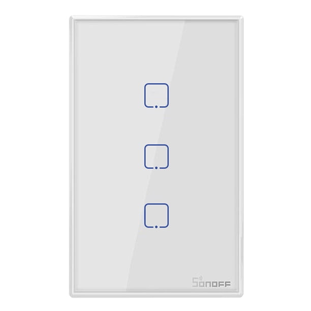 T2US3C-TX Interruptor de luz de pared WiFi inteligente de 3 pandillas 433MHz Aplicación de CACAGOO Interruptor inteligente