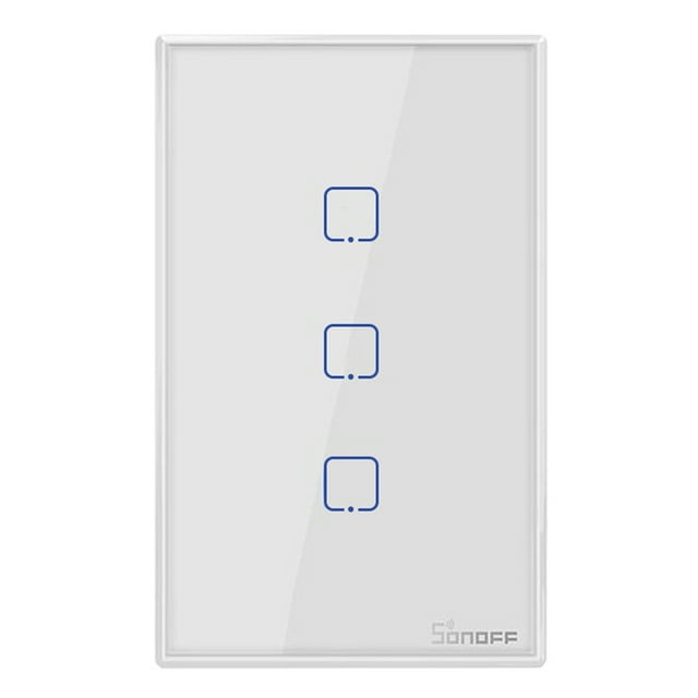 Yeacher T2US3C-TX 3 Gang Smart WiFi Wall Light Switch 433MHz RF Remote Control APP/Touch Control Timer Standard Panel Smart Switch Compatible with Home/Nest &