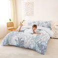 thumbnail image 2 of spefrowx Blue Sea Turtle Duvet Cover Queen for Kids Boys, Underwater Coral Seashell Queen Bedding, 3-Piece, 1 Duvet Cover and 2 Pillowcases, 2 of 6
