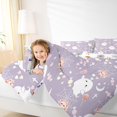 thumbnail image 3 of Homewish Coquette Kawaii Halloween Ghost Full Size Comforter Sets,Spider Web Heart Candy Print Bedding Comforter Set,Light Lavender,Halloween Reversible,3pcs,1 Comforter and 2 Pillowcases, 3 of 7