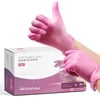 Fifth Pulse Vinyl Gloves, Multifunction Medical Grade Exam, Kitchen Gloves, All-Purpose Industrial Disposable Gloves Latex Free, Powder Free - Pink - Box of 100 Gloves (Small)