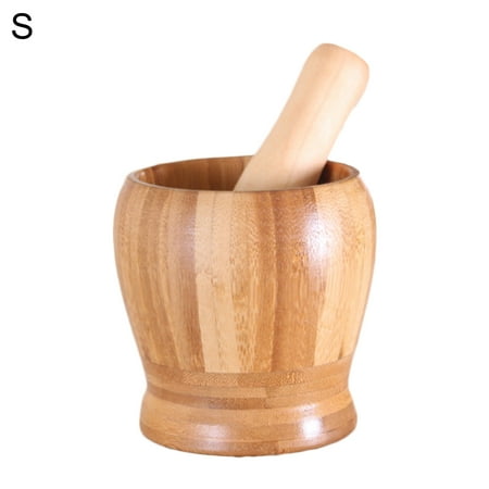 

Papaba Garlic Mortar Wooden Garlic Masher Bowl Mashing Crushing Jar Mortar Pestle Set Kitchen Tool