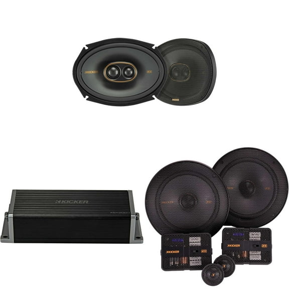 Kicker 47KEY2004 4-Channel DSP Smart Amp w/ 51KSS 6.5" & 6x9" 3-way Audio Upgrade Bundle