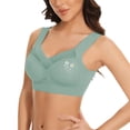 thumbnail image 5 of Bras for Women No Underwire Back Support Bra Stretchy Relaxed Fit Bra Wide Band Back Bra Standard Back Bra Support Back Closure Bra Wireless Back Closure Bra, 5 of 8