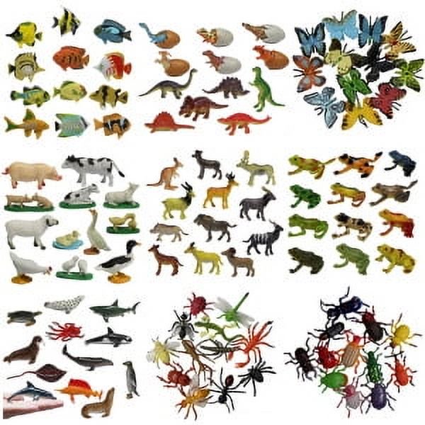 Simulación de animales salvajes, dinosaurios, granja, modelo de insecto marino, conjunto de juguetes de animales de educación temprana para niños