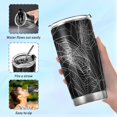 thumbnail image 4 of Halloween Tumbler Spiders Web White Insulated Coffee Cup Back to School Beverage Container Office Travel Mug with Straw and Lid 20oz Holiday Gift Day of The Dead Present, 4 of 5