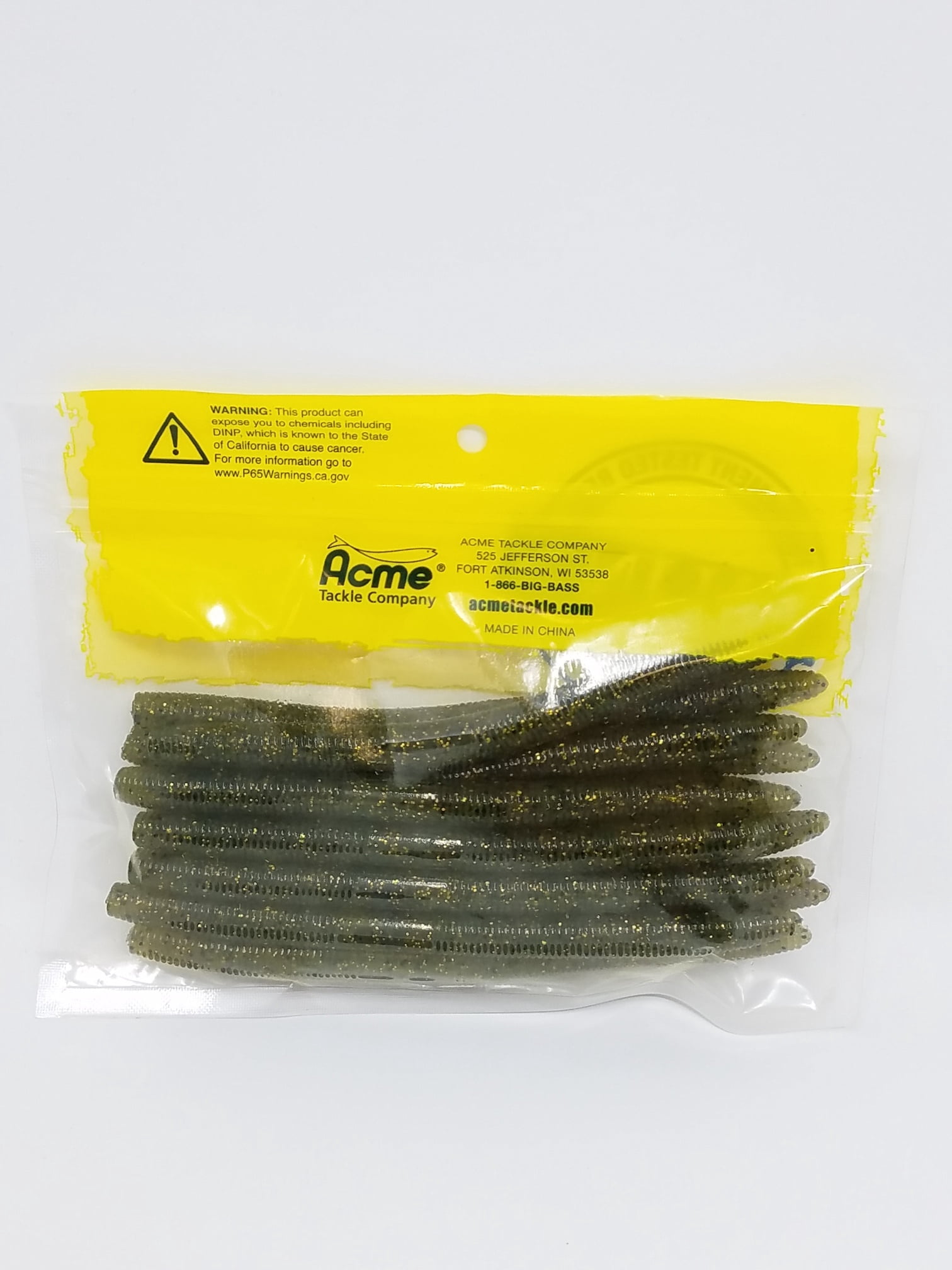 Kalin's Freshwater 5" Waco Worm Soft Plastics Fishing Bait, Green Pumpkin, Lake River 10pk