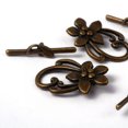 thumbnail image 3 of U8MO 10 Sets Tibetan Alloy Flower Toggle Clasps Nickel Free Bronze Findings 28x20mm, 3 of 4