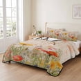 thumbnail image 2 of Full Quilt Set 78''x90'', Colorful Spring Floral Lightweight Summer Bedspread Coverlet Set with 2 Pillow Shams, Vintage Summer Botanical Breathable All Season Quilt Bedding for Bedroom/Guest Room, 2 of 9